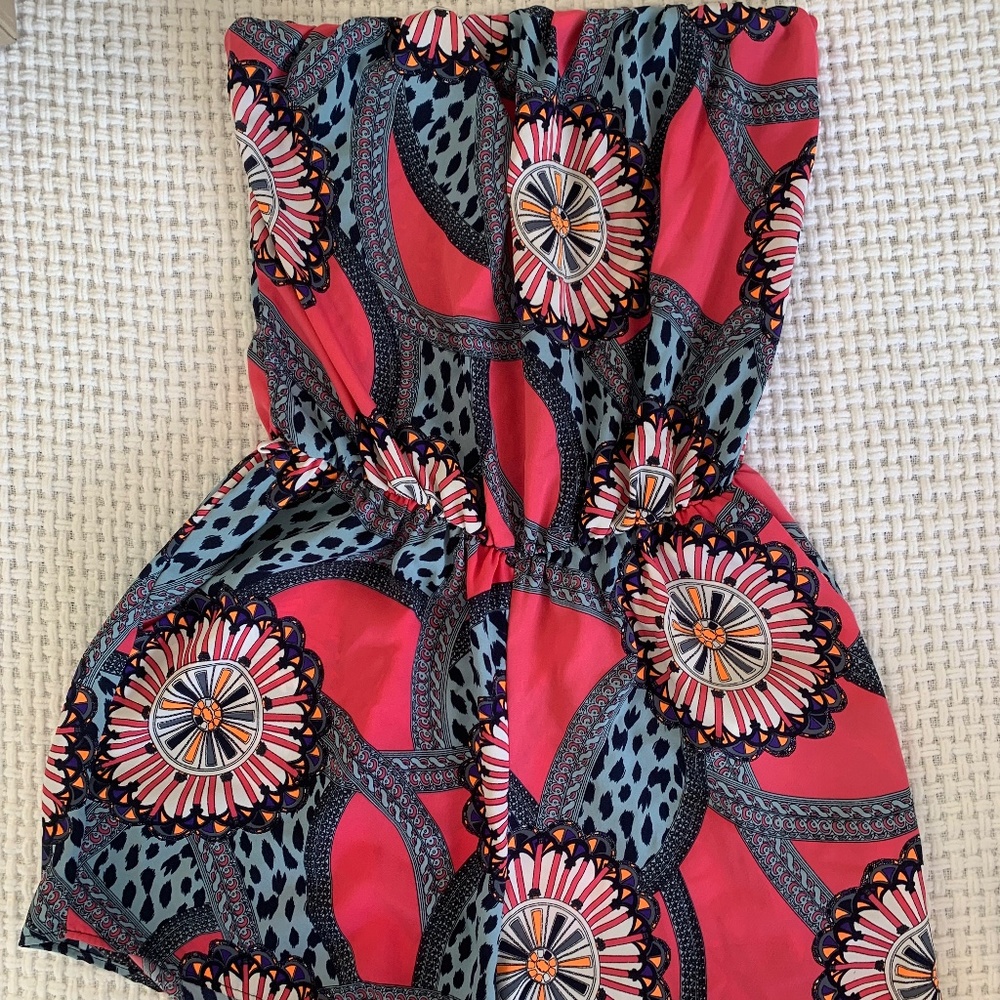 Bandeau Romper | Colorful Vibrant Pattern | Women’s Medium | Like New